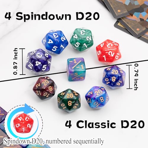 Image of 68 Pieces MTG Dice Counters Set, Plus 1 Life Counter Ability Keyword Shield Token with Spindown Dice & D20 for MTG, Magic Cards Gaming Accessories