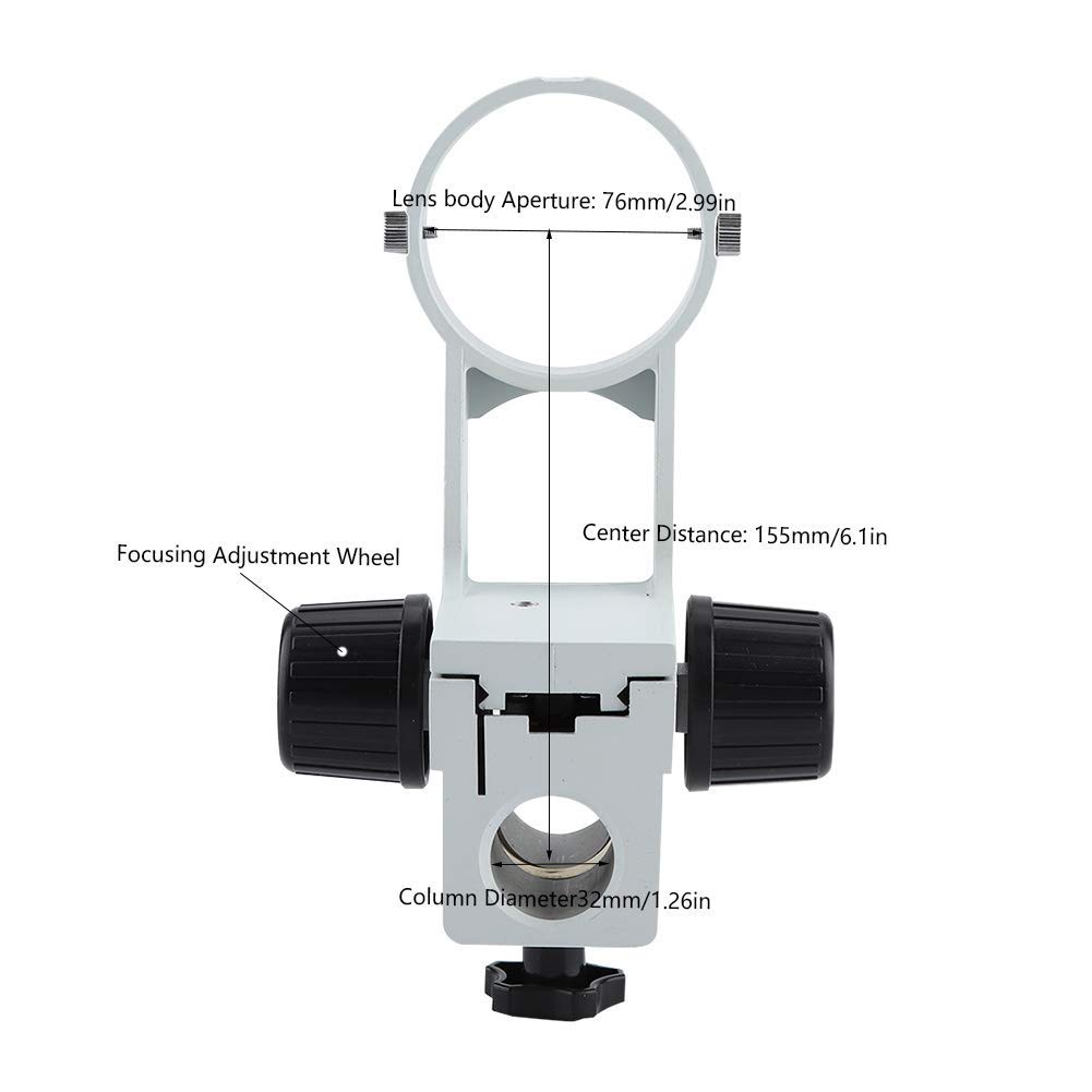 Staffa per microscopio stereo Diametro 76 mm Staffa di messa a fuoco Supporto di messa a fuoco Telaio Accessori per microscopio stereo con apertura corpo lente 76 mm 2, 99 pollici