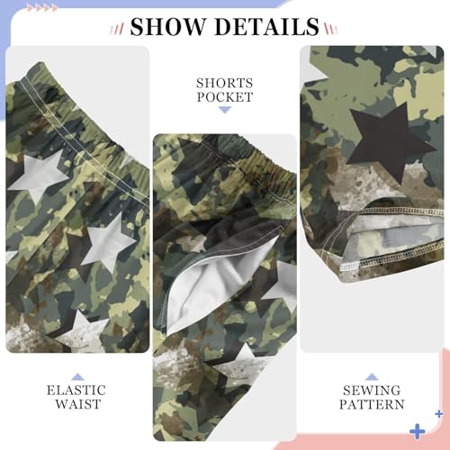 ZZXXB Star Camouflage Boys Long Pants Soft Trousers Elastic Waist Kids Lounge Bottoms with Pockets S-XL4