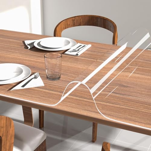 NATRKE Alfombrilla de Escritorio Transparente Grande 120x60 cm, Protector de Escritorio PVC, Estera de Escritura Antideslizante e Impermeable, Tapete de Escritorio para Ordenador, Oficina/Hogar