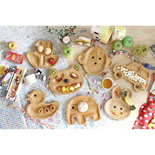 Time Concept Kids Petits Et Maman Wooden Rabbit Plate - Eco-Friendly, Handcrafted Dinnerware - Thumbnail 6