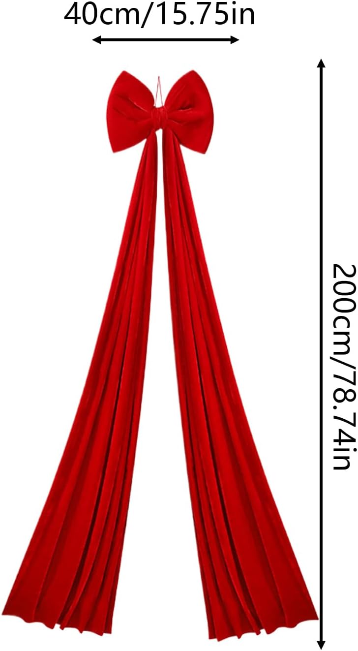 Occasion Ready Christmas Bows - Tree Bows |40x200cm, Tree Topper Ties with Rich Color, Centerpiece Seasonal Ribbon with Soft Finish,Holiday Display, Giant Ribbon for Home Office Party Wedding Styling