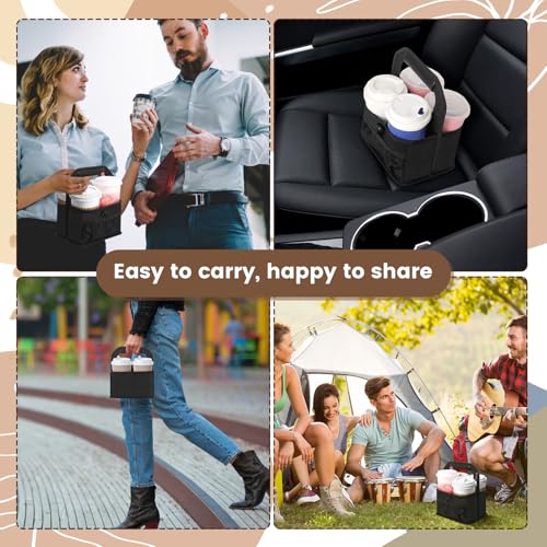 Slcinwzdt DC001 Drink Carrier With Handle,Reusable Drink Caddy,4 Cup Collapsible Tumbler Tote thumb #1
