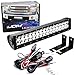 iJDMTOY Complete High Power LED Light Bar w/ Lower Bumper Insert Area Mounting Brackets and Wiring Switch For 2009-2014 Ford F-150, 2010-2014 Ford SVT Raptor (No Cutting, No Drilling)