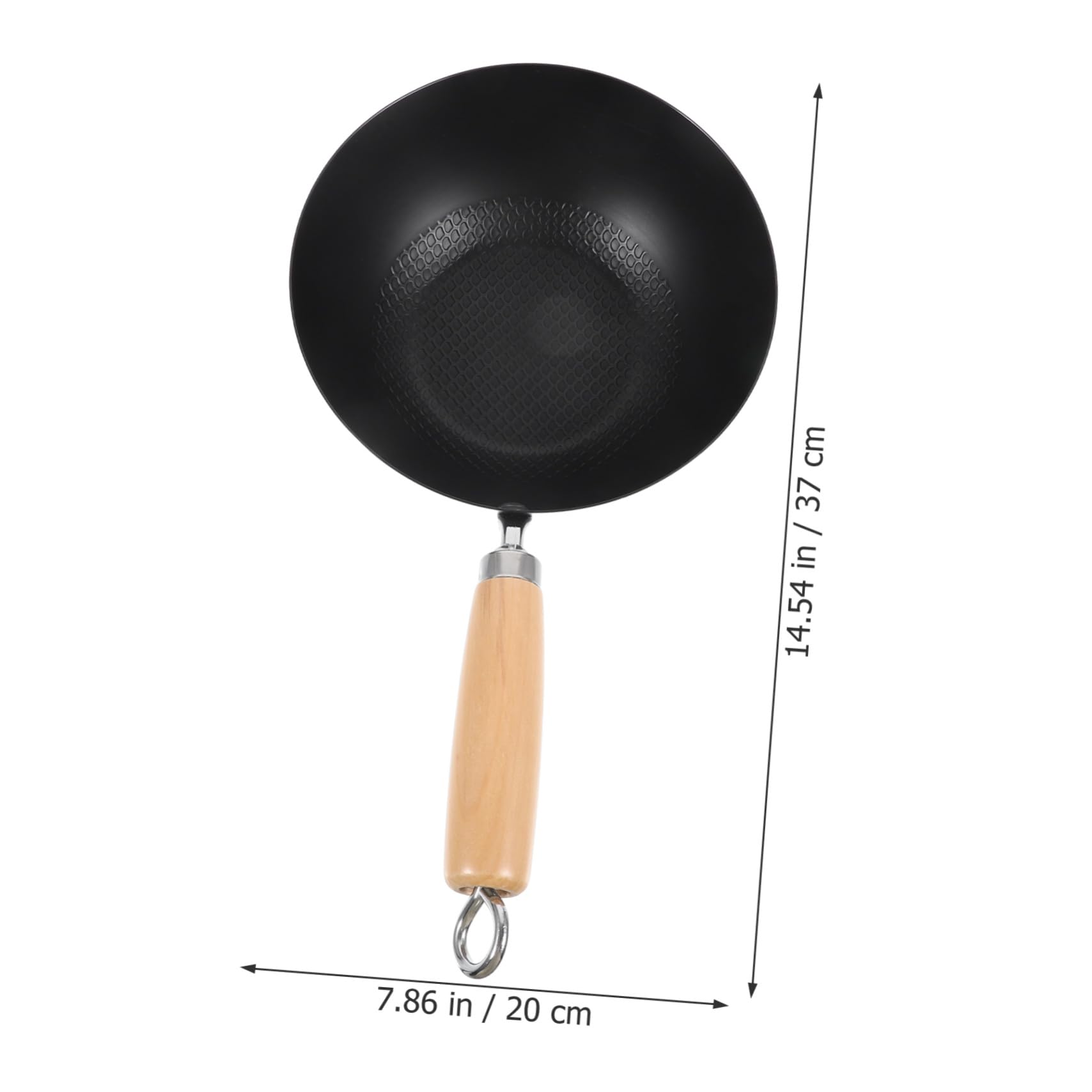 COLLBATH Petit Wok Japonerie de Cuisson, en Fer Forgé Noir, Antiadhésif