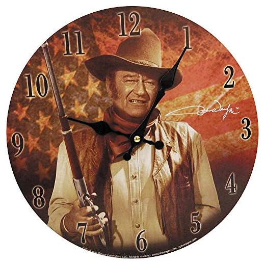 Midsouth Products John Wayne Clock - John Wayne with Flag 11.75" Diameter