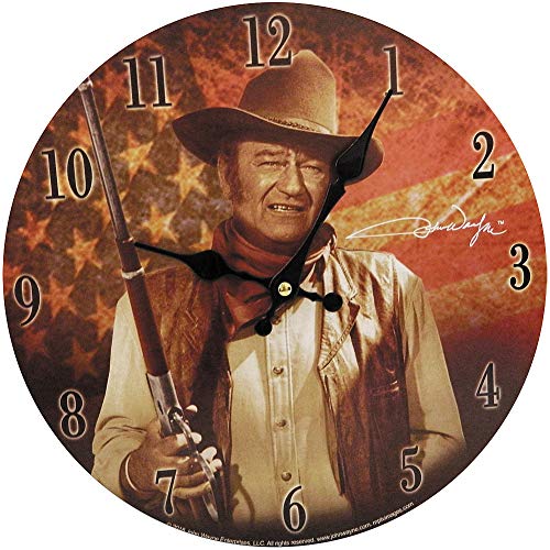 Midsouth Products John Wayne Clock - John Wayne with Flag 11.75" Diameter