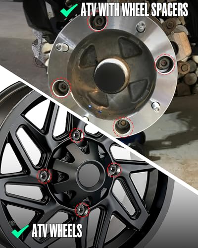 Image of 3 /8 inch-24 Open Lug Nuts Fit for Polaris RZR Sportsman ATV /UTV Wheels, 16Pcs | 3 /8-24 Open End Bulge LugNuts for TRX Magnum Professional Series, 17mm Hex Cone Seat Wheel Lug Nut for Wheel Spacers
