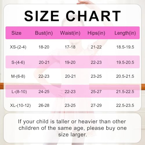 Dipug Ballet Leotards For Girls Toddler Dance Leotard Shiny Skirts Ruffle Sleeve And Bow Back Short Sleeve Pink Size Kids 4T 5T 6 S thumb #5