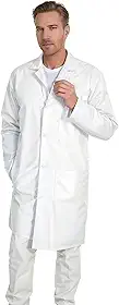 Jaleco Oxford Masculino Manga Longa 3 Bolsos Branco