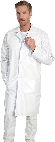 Jaleco Oxford Masculino Manga Longa 3 Bolsos Branco