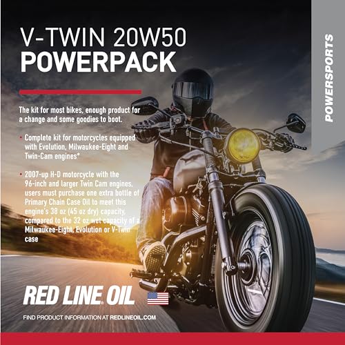Red Line 90226 20W50 Powersport Motor Oil V-Twin - 1 Powerpack Kit by Red Line - Image 2