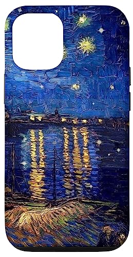 Installazione facile Cover per telefono con dipinto di Van Gogh del Rodano della Notte Stell Custodia per iPhone 12/12 Pro