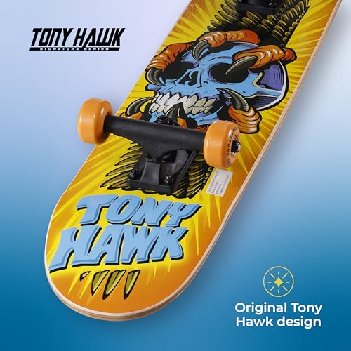 Image of Tony Hawk 31 inch Skateboard - Signature Series 1 Skateboard with Pro Trucks, Full Grip Tape, 9-Ply Maple Deck, Ideal for All Experience Levels