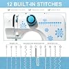 Sewing Machine for Beginners, Sewing Machine For Grandmother, Granddaughter, Sewing Machines For Starter, 505 New Upgraded Sewing Machines For Adult-7 Presser Feet, Extension Table, Foot Pedal(BLUE-2)