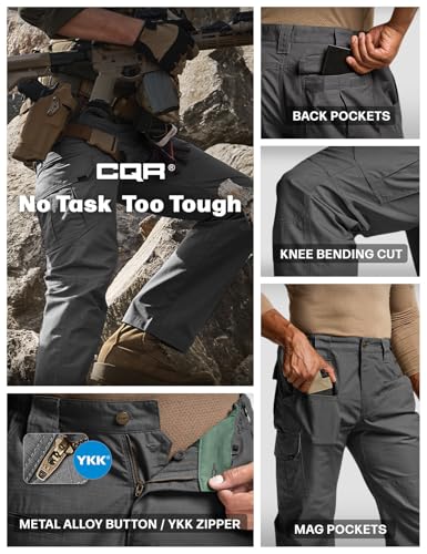 cqr men39s tactical pants water resistant ripstop cargo pants lightweight edc work hiking pants outdoor apparel
