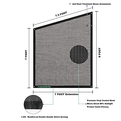 Leaveshade LVS0907BK Rv Awning Side Sun Shade Screen (9'X7') Mesh Screen Shade For Camper Awning Sunshade Motorhome Trailer Awning Sunscreen Shadescreen Uv Blocker thumb #2