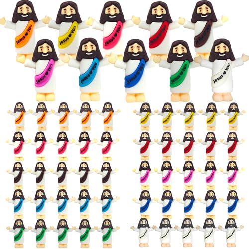 VVJIJILLY 50-Piece Mini Jesus Figures Set