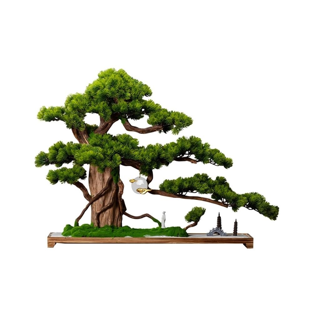 IUokLU Artificial Bonsai Large Artificial Bonsai Tree Entryway Living Room Ornaments Welcome Pine Fake Plants