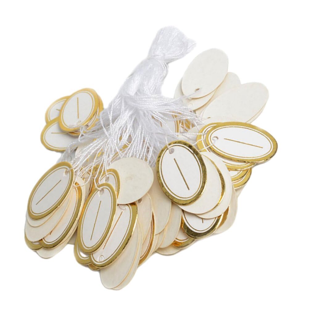 NALACAL 100Pcs Jewelry Tags, Price Tags with String Attached Marking Merchandise Strung Tag, Writable Labels, for Pricing Gift Jewelry Clothing Display Tags, Versatile Applications, Enhances Image