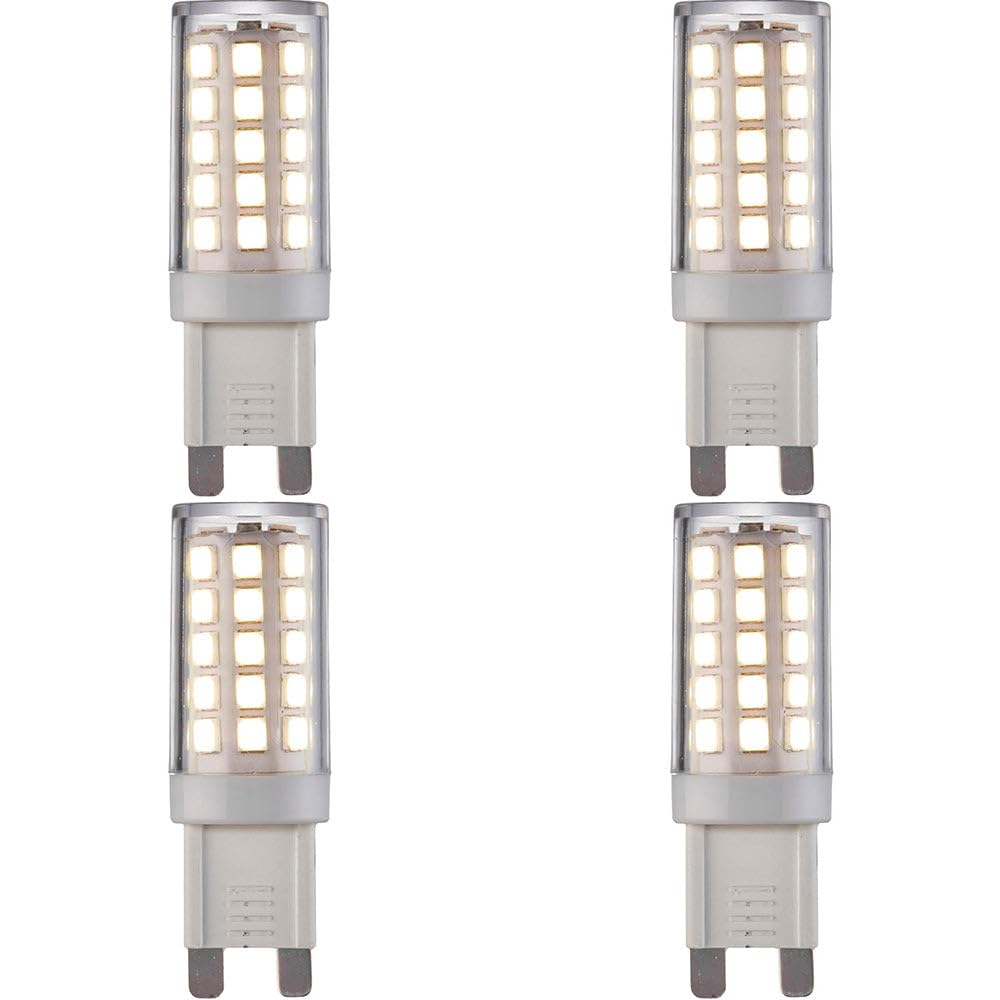 4 Pack Clear & White 3.5W G9 SMD LED Light Bulb - Non-dimmable Cool White - 400lm 4000k