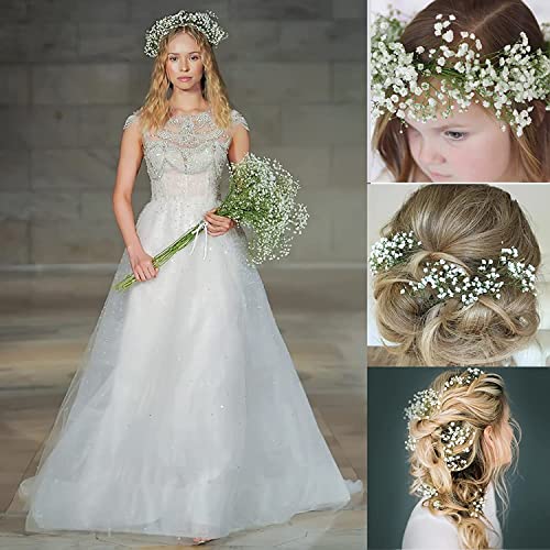 Olrla Artificial Gypsophila Flowers Mixed Colors, 10Pcs Real Touch Fake Baby Breath Flower Bulk For Wedding Bouquets Floral Arrangement Diy Home Office Table Decoration (Blue And White) #TOP6