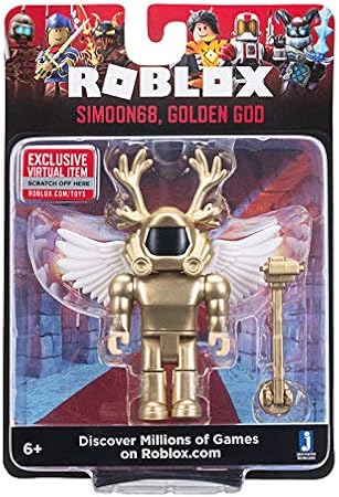 Amazon Com Roblox Simoon68 Golden God 3 5 Inch Figure With Exclusive Virtual Item Code Toys Games