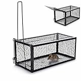 Trappola per Topi e Ratti Grandi, Dispositivo In Metallo, Trappole per Topi da Esterno e Interno, Riutilizzabile e Sicura, Gabbia Cattura Topi Vivi, Non Ferisce L