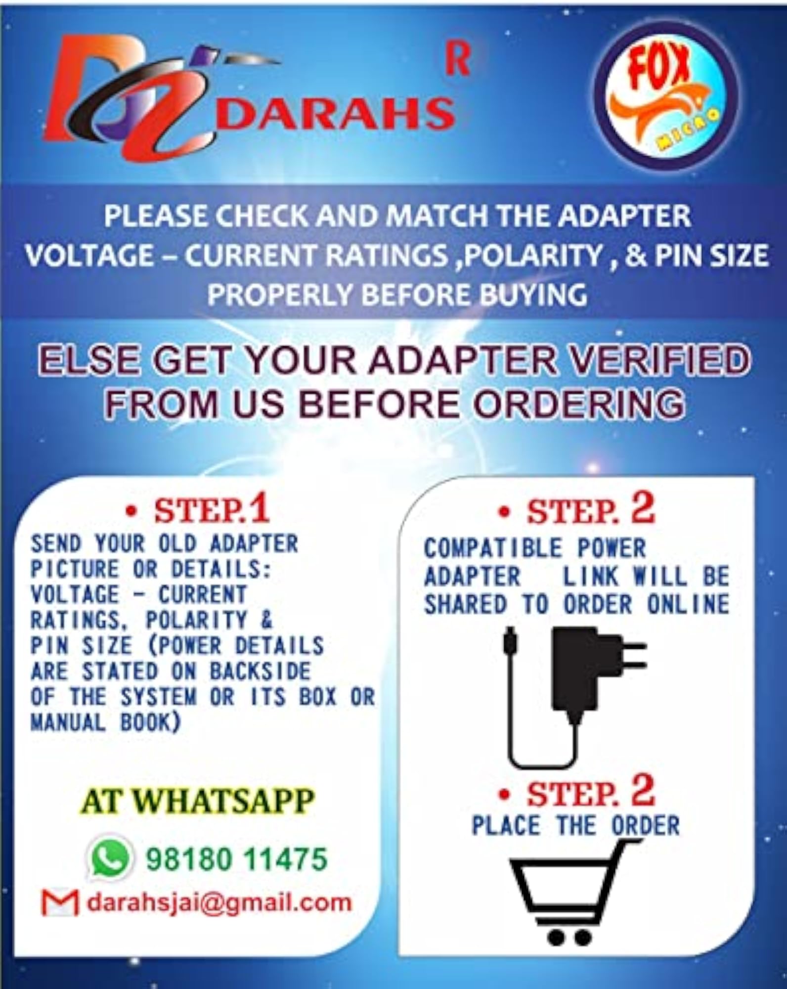 Adaptor Power Supply Cord for Synthesizers and Keyboards