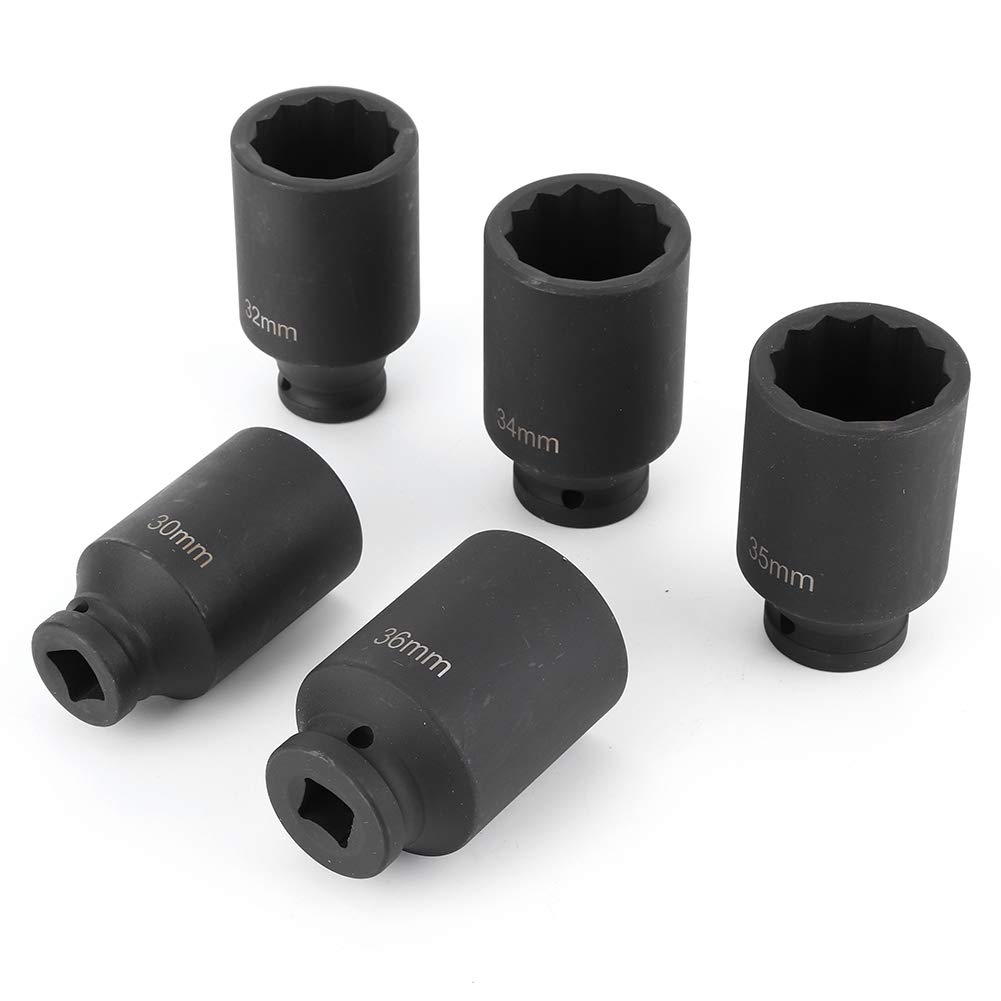 Juego de Llaves de Vaso de Impacto de 12 Puntas, 30 Llaves de Vaso de 36 Mm, Juegos de de de Impacto Profundo para Trinquete de Accionamiento, Juego de Herramientas a Prueba de Acero con
