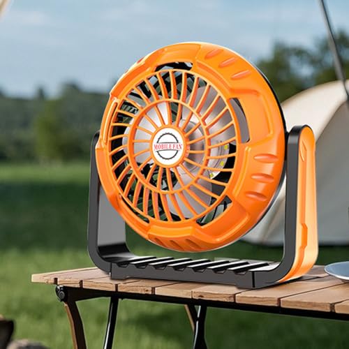 Ventilador de camping con luz LED, gancho portátil e impermeable para viaje 3