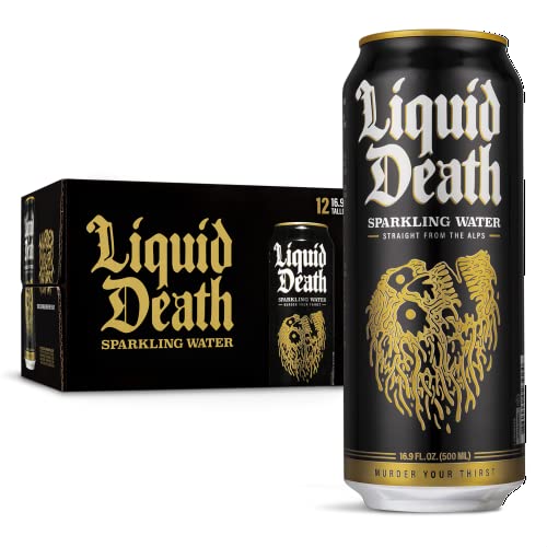 Image of Liquid Death Sparkling Mountain Water, 16.9 oz Tallboys (12-Pack)