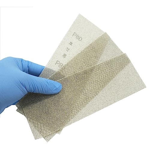 Discos de lijado de malla de 50 Uds., discos abrasivos sin polvo de gancho y bucle de papel de lija for pulido en seco de 198x70mm for metal, madera y más(150grit)