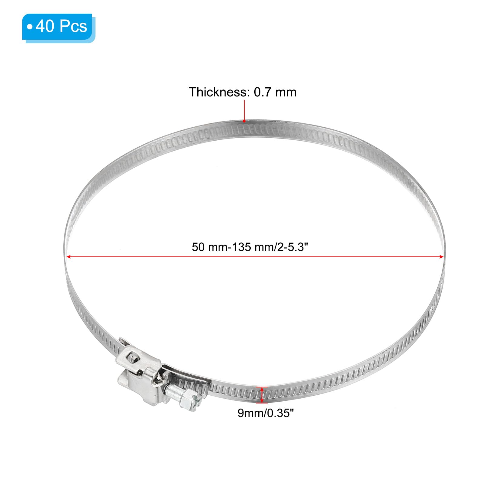 PATIKIL 5 Inch Adjustable Pipe Hose Clamp - Image 2