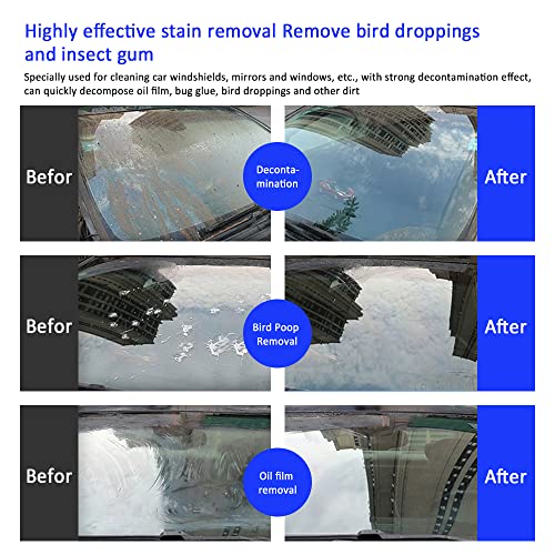 Asubha 50 Pcs Car Windshield Washer Fluid Concentrate Tablets, Windshield Wiper Fluid Solid Effervescent Tablet, Car Glass Solid Wiper Cleaning Tablets Remove Glass Stains, Clear Vision #TOP4