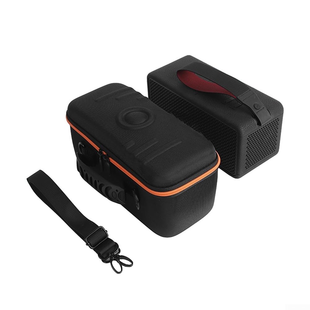 Étui de rangement en EVA avec fermeture éclair sécurisée pour protection contre les chocs pour haut-parleur Marshall Middleton II étanche pour une utilisation en extérieur (noir + orange)
