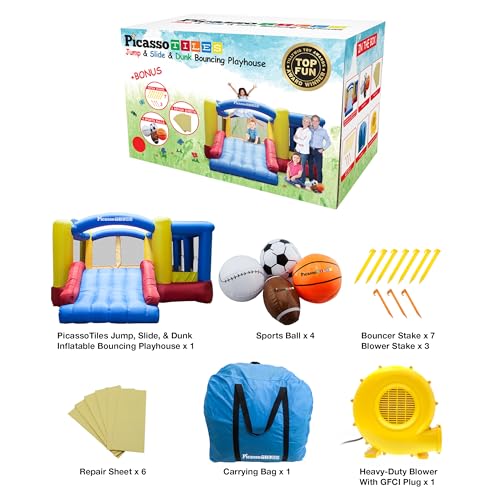 image for [Upgrade Version] PicassoTiles KC102 12x10 Foot Inflatable Bouncer Jum