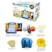 [Upgrade Version] PicassoTiles KC102 12x10 Foot Inflatable Bouncer Jumping Bouncing House, Jump Slide, Dunk Playhouse w/Basketball Rim, 4 Sports Balls, Full-Size Entry, 580W ETL Certified Blower