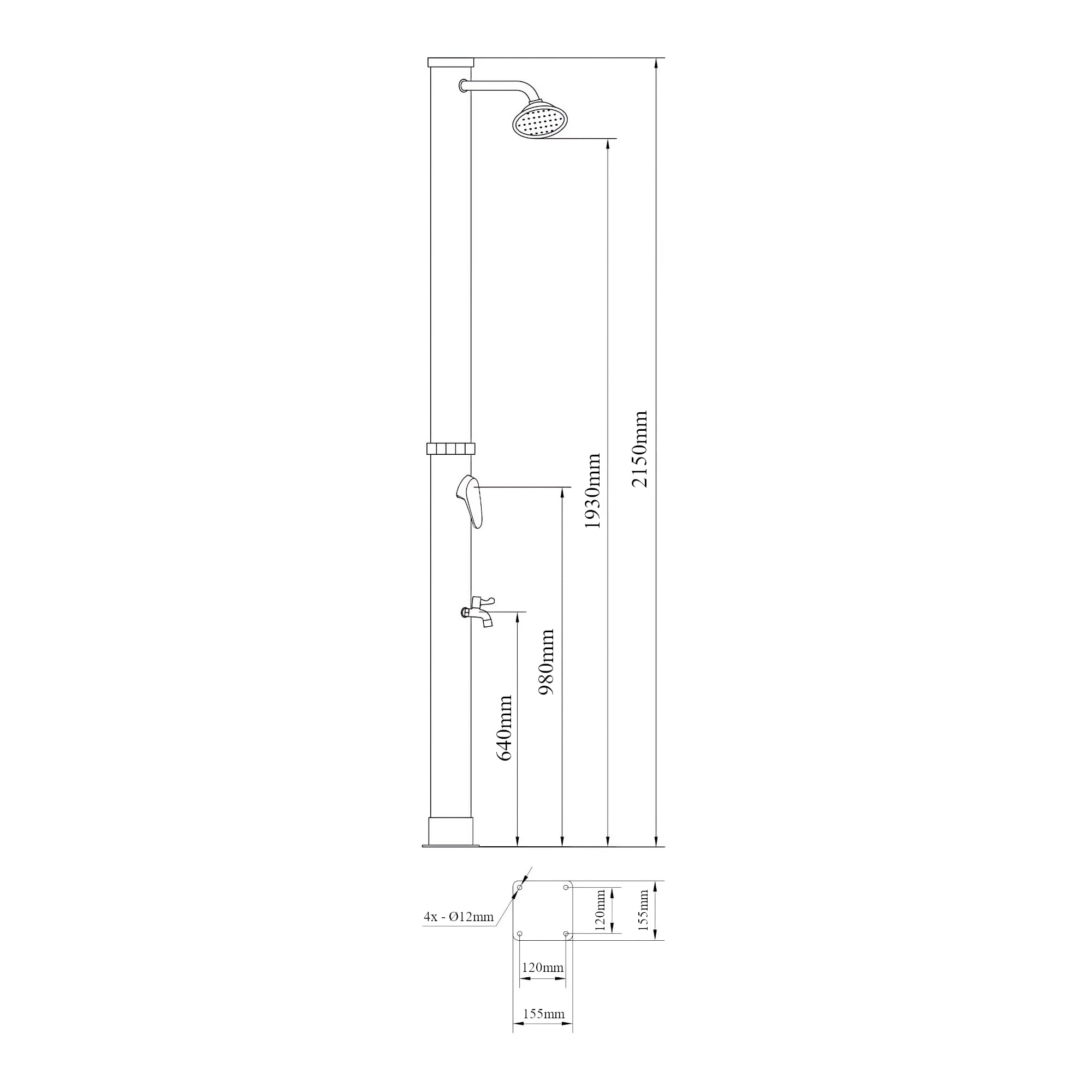 casa.pro Ducha Solar Exterior Frerievn para Piscina Jardín Terraza con Cabezal Giratorio Grifo para Piés Temperatura Ajustable máx. 60°C Tanque de 18L Plástico/Metal Altura 215 cm - Negro