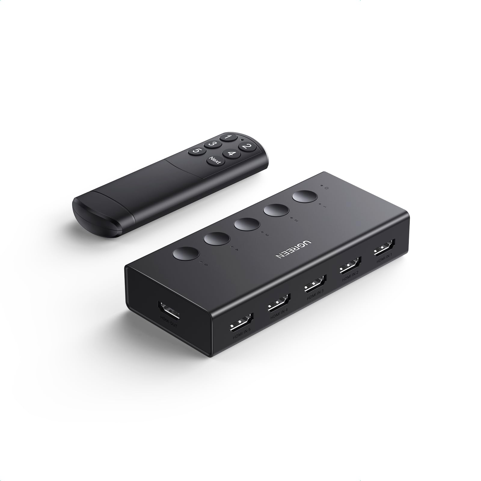 UGREEN HDMI Switch 4K 60Hz 5 Entrées 1 Sortie Commutateur HDMI 3D HDR CEC avec Télécommande IR Compatible avec PS5 PS4 Switch 2 Xbox One 360 TV Stick Box Chromecast Lecteur Blu Ray DVD Projecteur HDTV