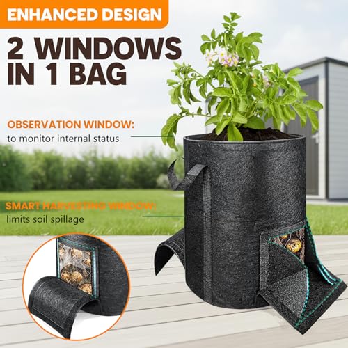 Bolsas de cultivo para patatas en terrazas y balcones con asa cómoda 6