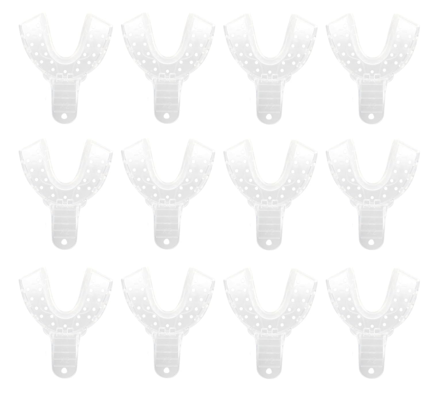 AmeriCan Goods Premium Exellent Cystal Dental Impression Trays 12/Bg XL-S Disposable Impression Trays (#2 XL-Lower)