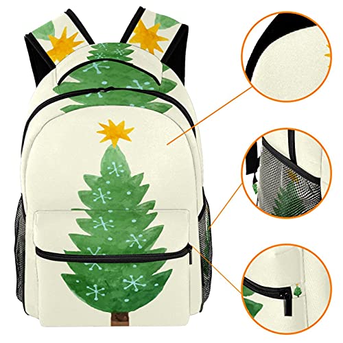 Sac à dos décontracté multicolore avec motifs étoiles et sapins