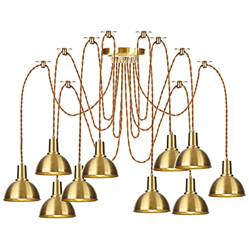 Lampes suspendues HNVBDOPAE lustre araignée doré 4/10 lumières