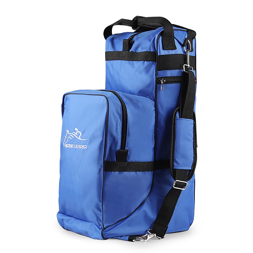 UNISTRENGH Large 21.65 Inch Tall Riding Boots Carry All Bag Professional English Tall Boots Bag with Equestrian Helmet Pack Compartment (Elegant blue)