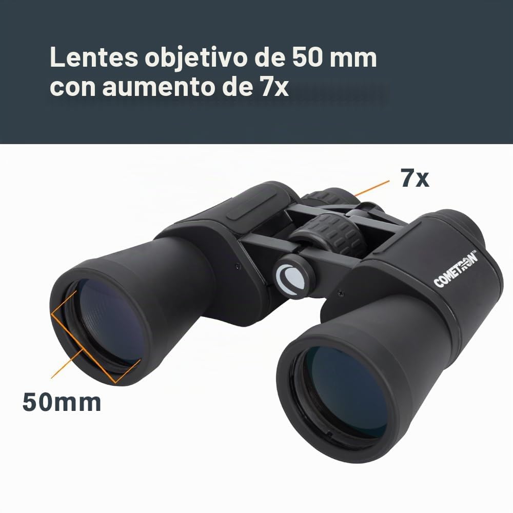 Celestron 71198 Cometron 7x50: prismáticos con prisma Porro, negro