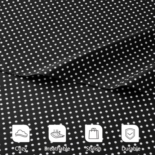 Image of MCO 4Pieces Polka Dot Sheets Set, Breathable King Sheet Set with 16 inch Deep Pocket, Modern & Luxury, Brushed Microfiber Bedding Set(King, Polkadot Black)