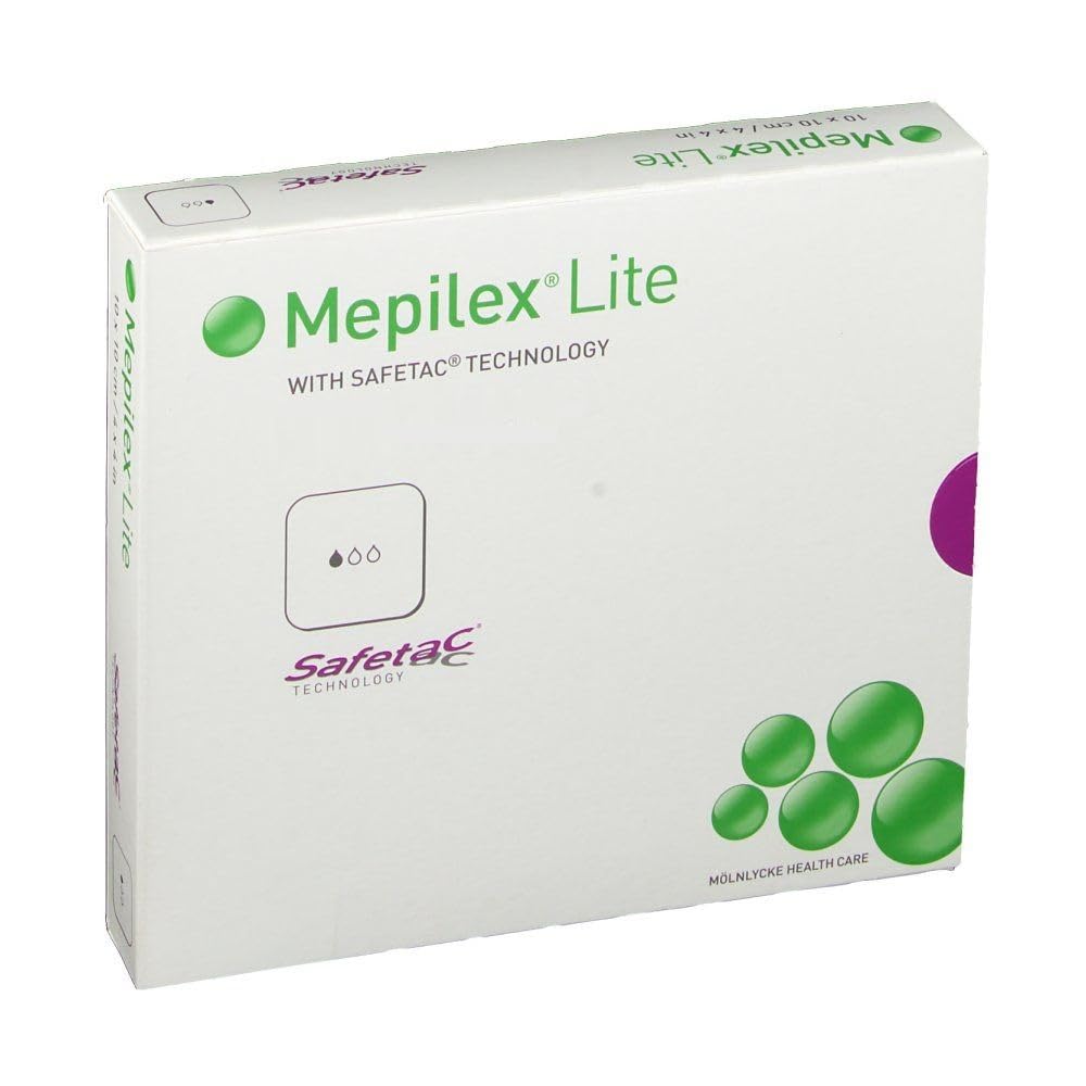 Mep.ilex Lite 15cm x 15cm | Medicazione in Schiuma Sottile per la Gestione di Ferite Croniche | 5+5 pezzi OFFERTA RISPARMIO 2 CONFEZIONI