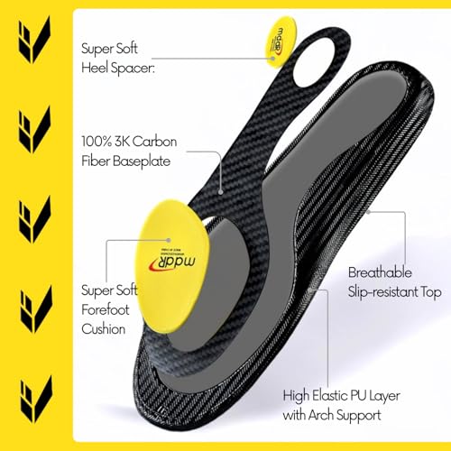 Plantillas deportivas de fibra de carbono Pro-Grade (US H 9.5-10, M 11-11.5) miniatura 5