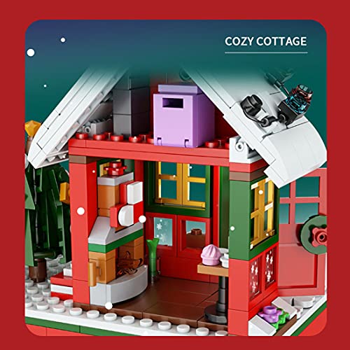TRCS Bausteine Weihnachtsfeier Weihnachtsmann Elch Schlitten Auto, 940 Teile Adventskalender 2021 Santa Claus… – Bild 7
